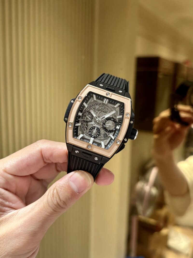ĐỒNG HỒ HUBLOT SPIRIT OF BIG BANG MÀU ĐEN VIỀN KING GOLD REP 1:1 MS FACTORY