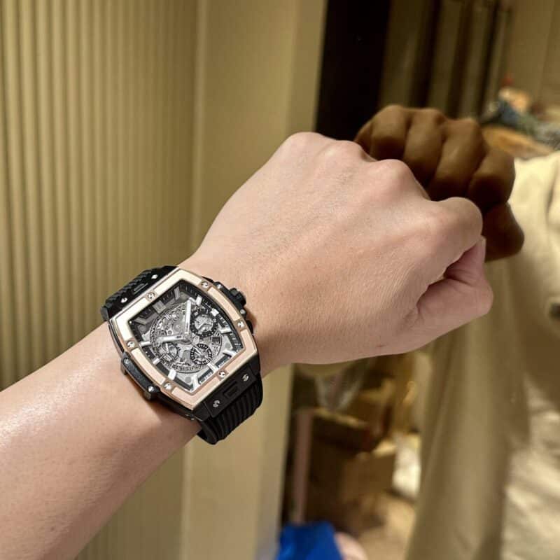 ĐỒNG HỒ HUBLOT SPIRIT OF BIG BANG MÀU ĐEN VIỀN KING GOLD REP 1:1 MS FACTORY
