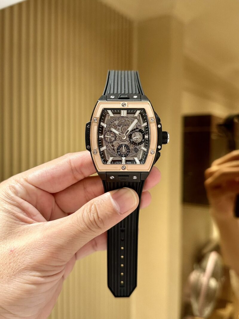 ĐỒNG HỒ HUBLOT SPIRIT OF BIG BANG MÀU ĐEN VIỀN KING GOLD REP 1:1 MS FACTORY