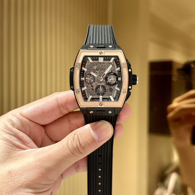 ĐỒNG HỒ HUBLOT SPIRIT OF BIG BANG MÀU ĐEN VIỀN KING GOLD REP 1:1 MS FACTORY
