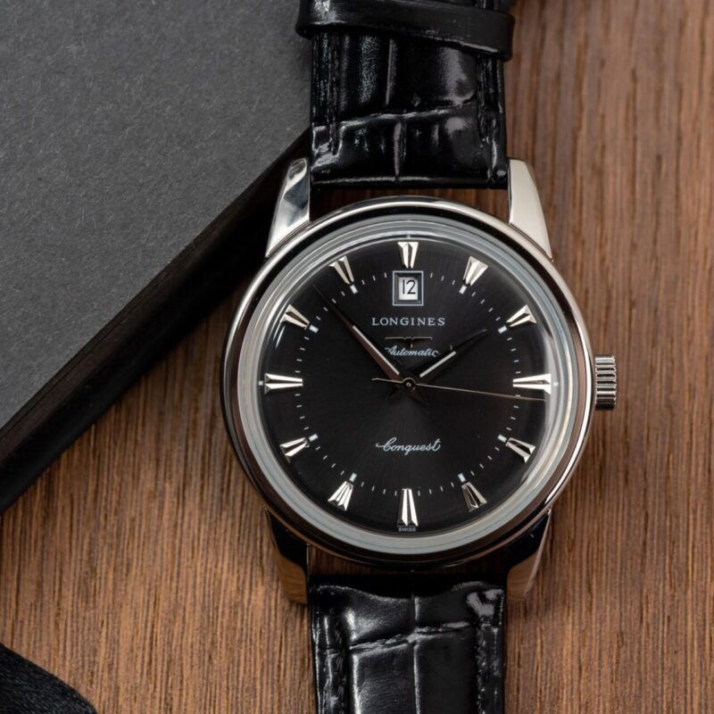 ĐỒNG HỒ LONGINES CONQUEST HERITAGE MẶT SỐ ĐEN REP 1:1 CAO CẤP
