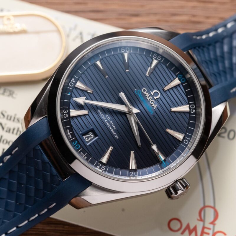 ĐỒNG HỒ OMEGA SEAMATER AQUA TERRA MÀU XANH BLUE REPLICA 1:1 VS FACTORY