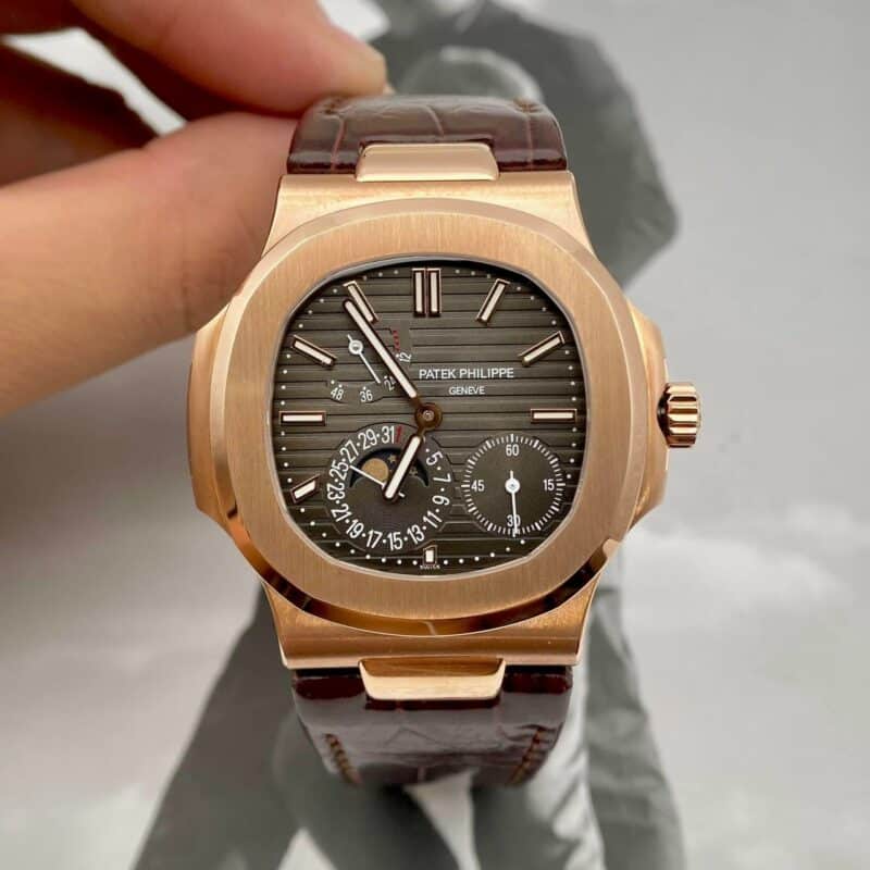 PATEK PHILIPPE NAUTILUS 5712R MẶT XÁM DÂY DA NÂU GR FACTORY