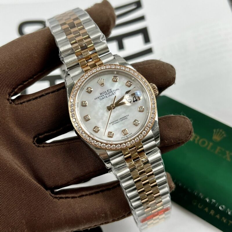 ĐỒNG HỒ ROLEX DATEJUST 126281 MẶT XÀ CỪ NIỀNG ĐÁ REP 1:1 EW FACTORY