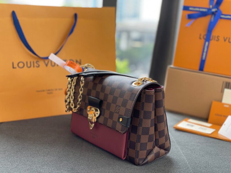 TÚI LV LOUIS VUITTON VAVIN PM DAMIER EBENE RED REPLICA