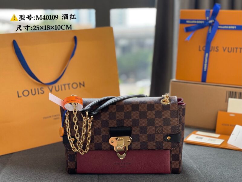 TÚI LV LOUIS VUITTON VAVIN PM DAMIER EBENE RED REPLICA