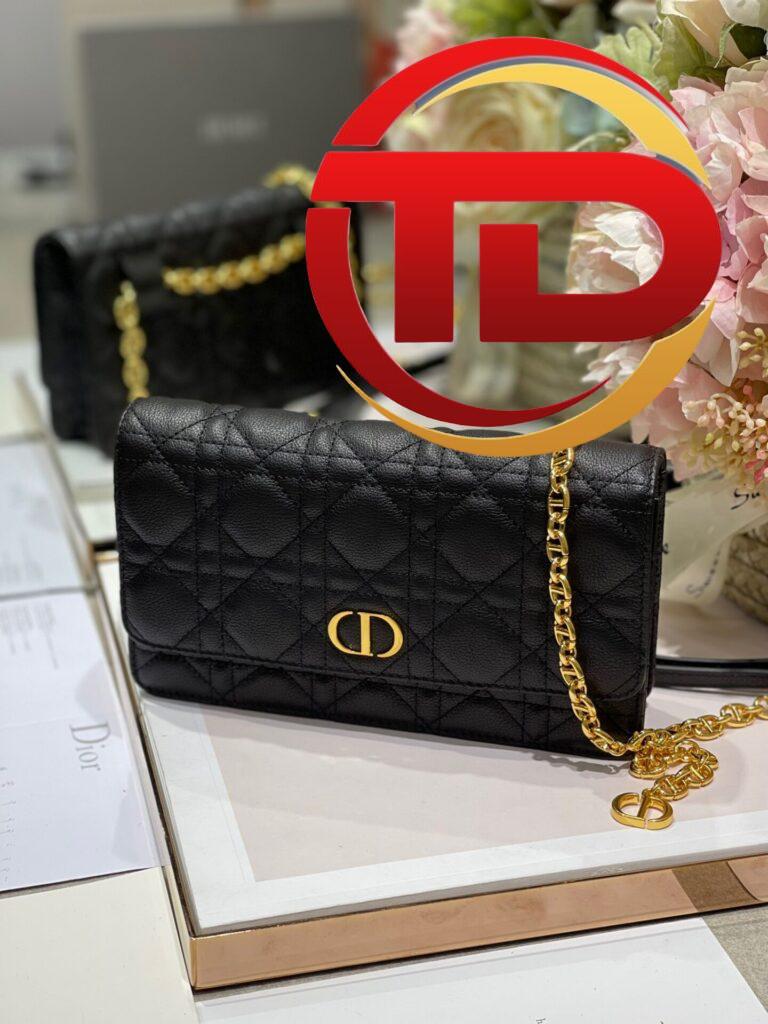 TÚI DIOR CARO BELT POUCH WITH CHAIN LATTE SUPPLE CANNAGE SIÊU CẤP