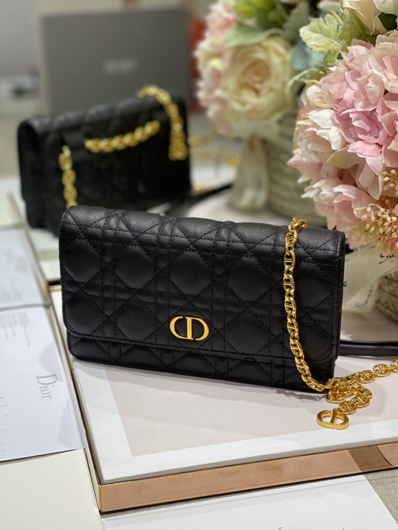 TÚI DIOR CARO BELT POUCH WITH CHAIN LATTE SUPPLE CANNAGE SIÊU CẤP