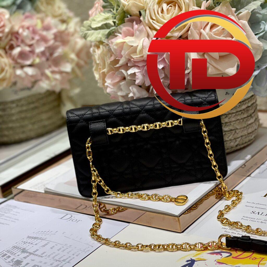 TÚI DIOR CARO BELT POUCH WITH CHAIN LATTE SUPPLE CANNAGE SIÊU CẤP