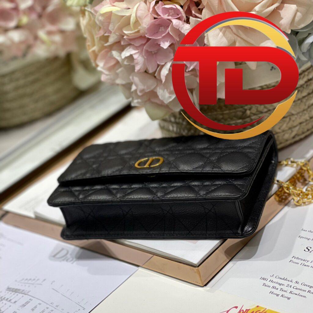 TÚI DIOR CARO BELT POUCH WITH CHAIN LATTE SUPPLE CANNAGE SIÊU CẤP
