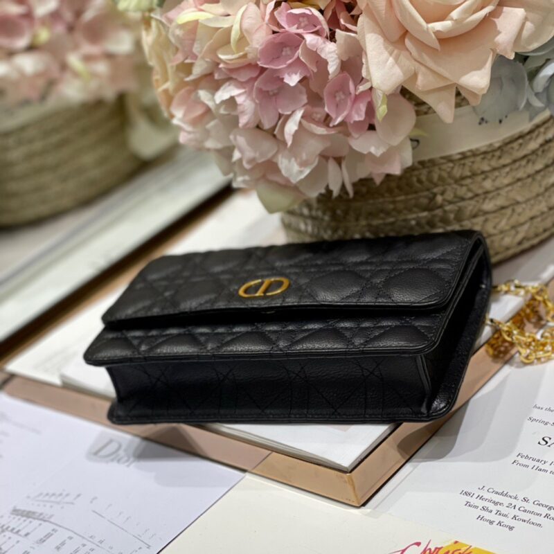TÚI DIOR CARO BELT POUCH WITH CHAIN LATTE SUPPLE CANNAGE SIÊU CẤP