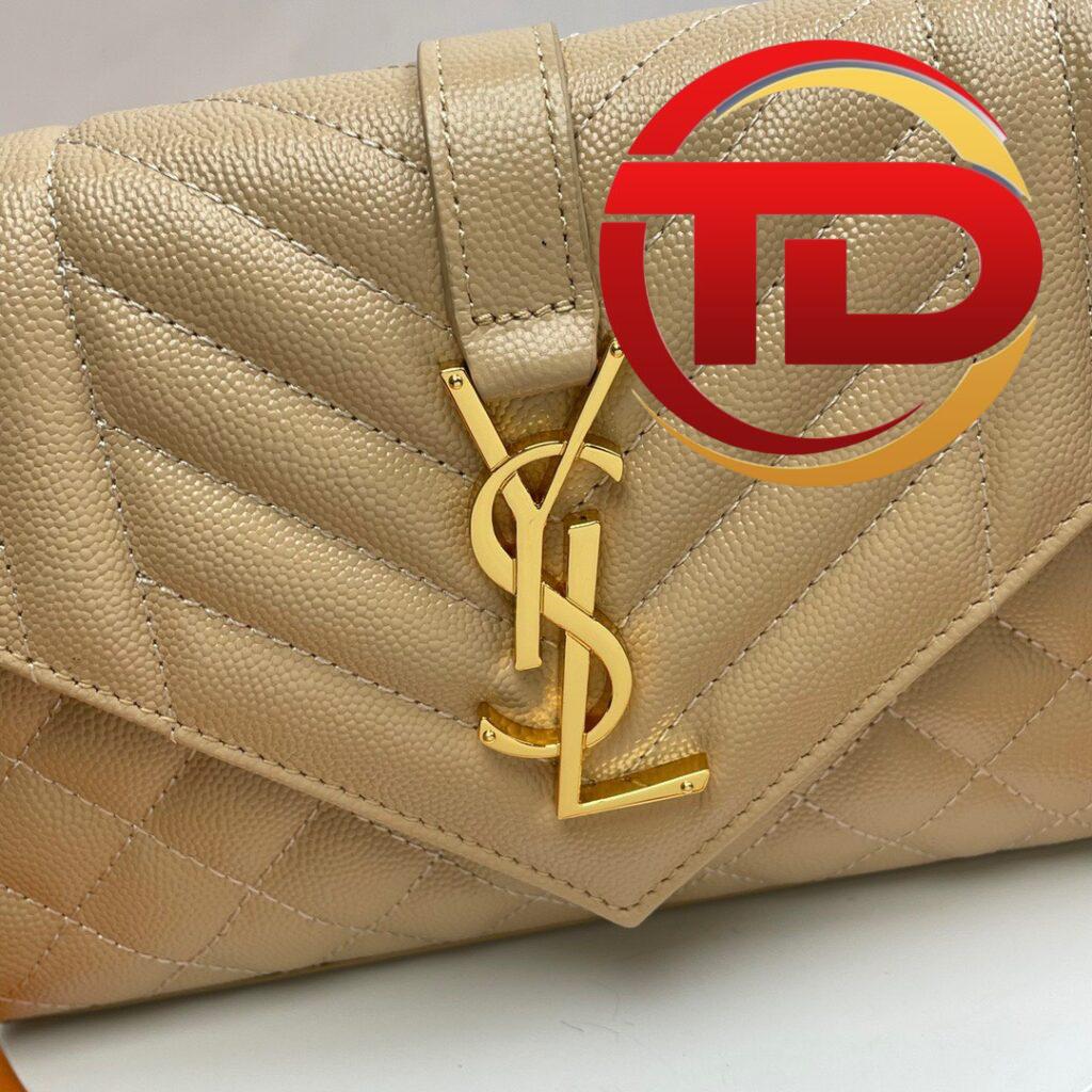 TÚI YSL SAINT LAURENT ENVELOPE CHAIN CROSSBODY BAG MÀU NÂU LIKE AUTH