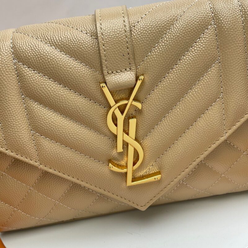 TÚI YSL SAINT LAURENT ENVELOPE CHAIN CROSSBODY BAG MÀU NÂU LIKE AUTH