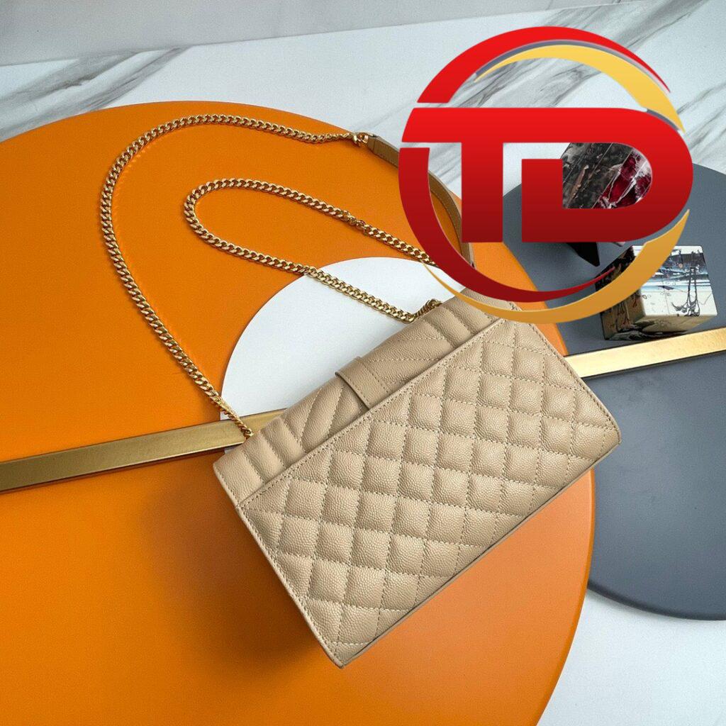 TÚI YSL SAINT LAURENT ENVELOPE CHAIN CROSSBODY BAG MÀU NÂU LIKE AUTH