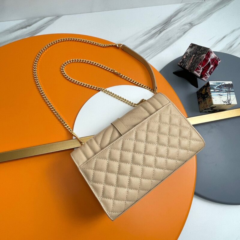 TÚI YSL SAINT LAURENT ENVELOPE CHAIN CROSSBODY BAG MÀU NÂU LIKE AUTH