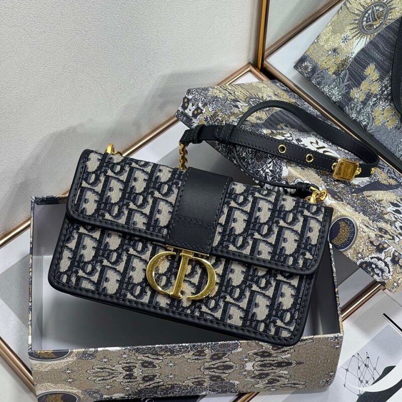 TÚI DIOR 30 MONTAIGNE SMALL CARO BAG BLUE DIOR OBLIQUE SIÊU CẤP