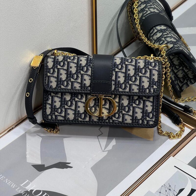 TÚI DIOR 30 MONTAIGNE SMALL CARO BAG BLUE DIOR OBLIQUE SIÊU CẤP