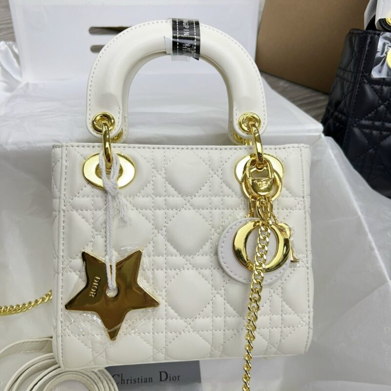 TÚI XÁCH LADY DIOR MINI SIZE NGUYÊN BẢN TAG VÀNG