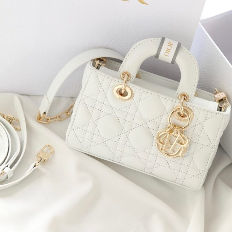 TÚI XÁCH DIOR LADY D-JOY MINI SIZE SUPER BAG DA LÌ TAG VÀNG