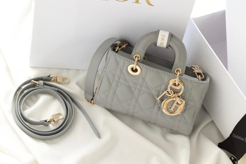TÚI XÁCH DIOR LADY D-JOY MINI SIZE SUPER BAG DA LÌ TAG VÀNG