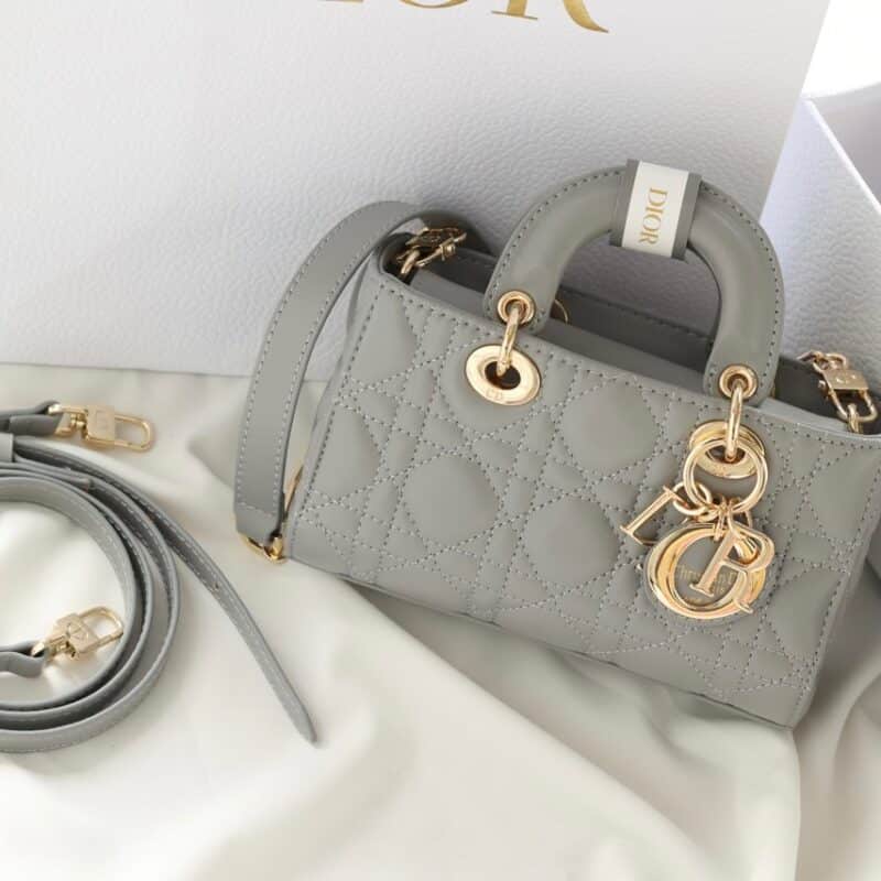 TÚI XÁCH DIOR LADY D-JOY MINI SIZE SUPER BAG DA LÌ TAG VÀNG