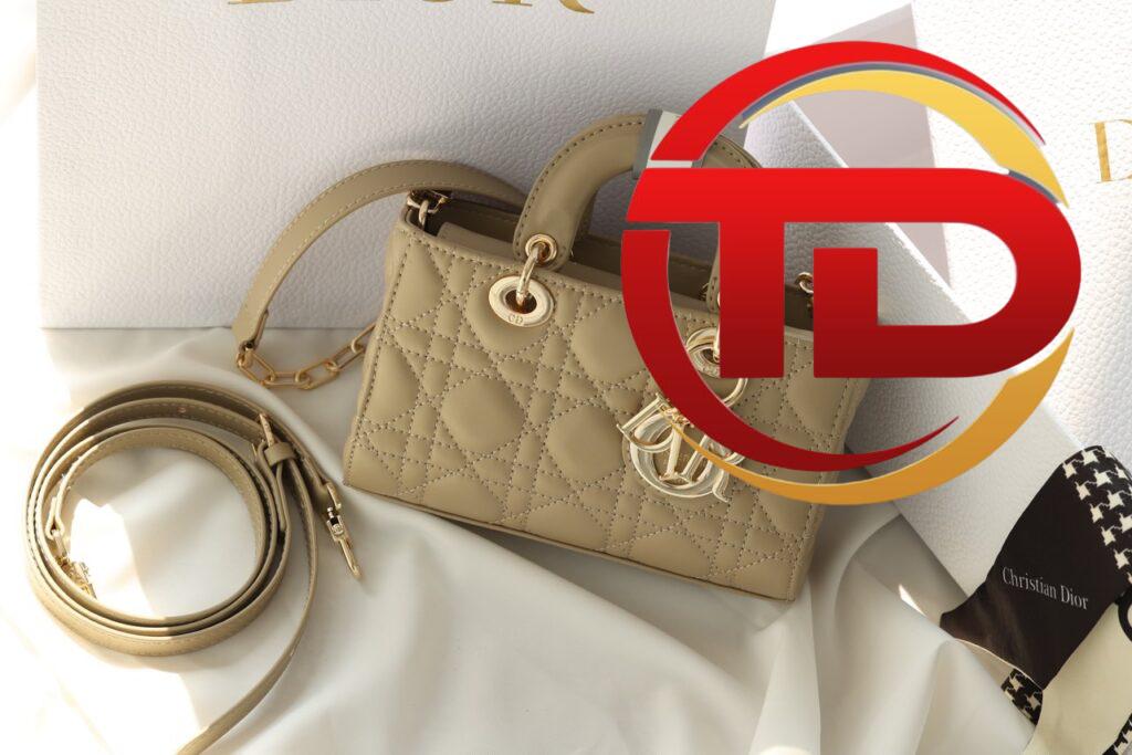 TÚI XÁCH DIOR LADY D-JOY MINI SIZE SUPER BAG DA LÌ TAG VÀNG