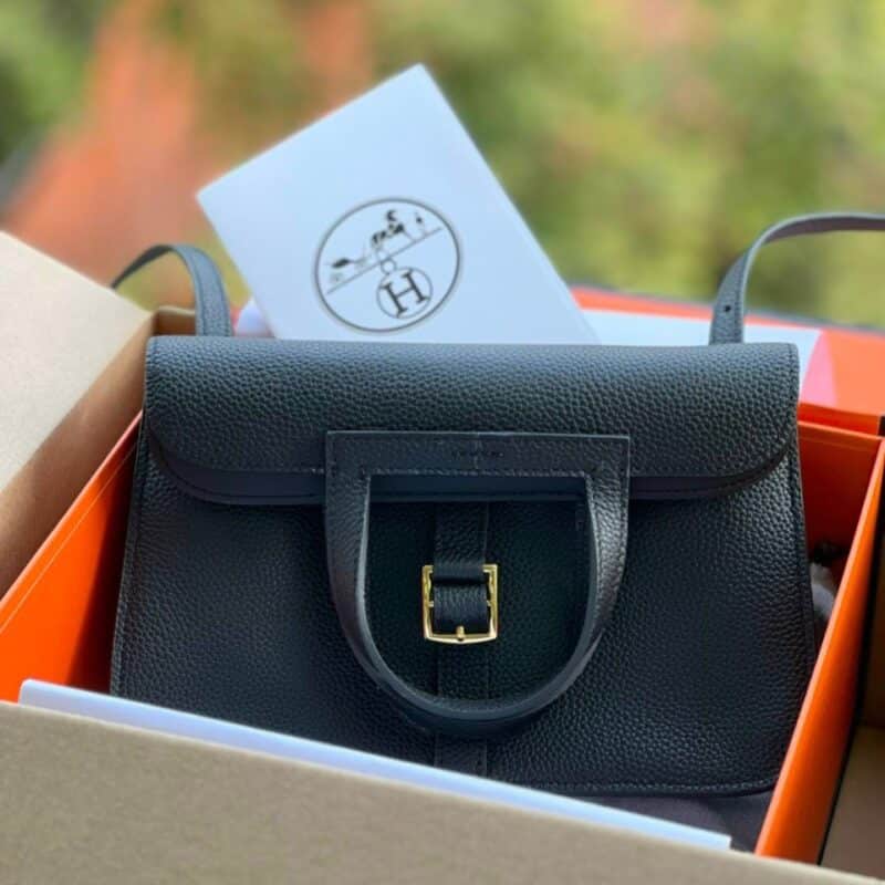 TÚI XÁCH HERMES HALZAN 25 BAG NGUYÊN BẢN MÀU ĐEN