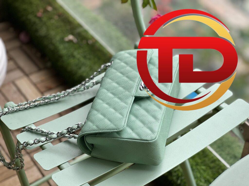 TÚI CHANEL CLASSIC FLAP BAG MEDIUM SLIVER NGUYÊN BẢN DA CAVIAR MÀU XANH NGỌC