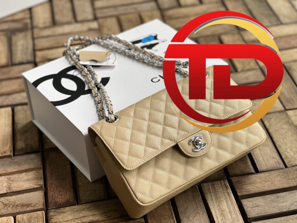 TÚI CHANEL CLASSIC FLAP BAG MEDIUM SLIVER NGUYÊN BẢN DA CAVIAR MÀU NÂU