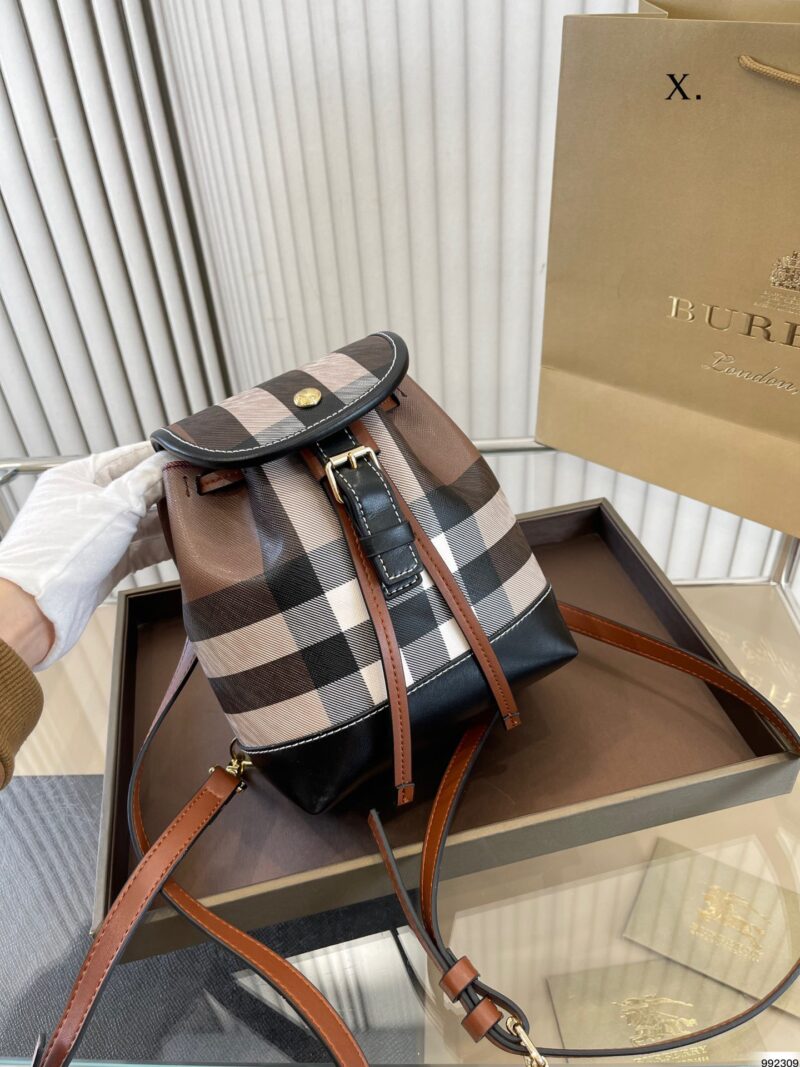 BA LÔ BURBERRY WOMEN MICRO CHECK & LEATHER BACKPACK SUPER