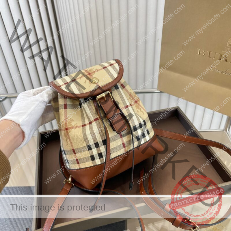 BA LÔ BURBERRY WOMEN MICRO CHECK & LEATHER BACKPACK SUPER
