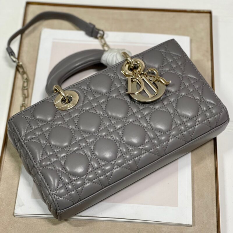 TÚI XÁCH DIOR LADY D-JOY EAST WEST BAG SIÊU CẤP MÀU GHI SIZE 26