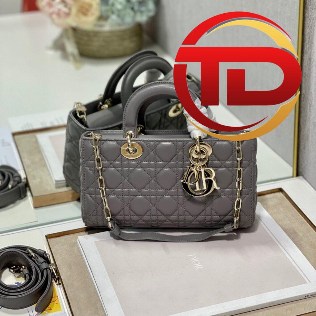 TÚI XÁCH DIOR LADY D-JOY EAST WEST BAG SIÊU CẤP MÀU GHI SIZE 26