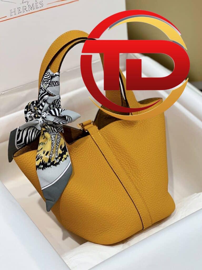 TÚI HERMES PICOTIN LOCK 18 SILVER PALLADIUM HARDWARE SIÊU CẤP KHÂU TAY MÀU VÀNG