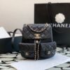BALO CHANEL SMALL BACKPACK GRAINED SHINY CALFSKIN & GOLD BLACK SIÊU CẤP