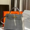 TÚI XÁCH HM HERMES KELLY 28 CROCODILE SIÊU CẤP KHÂU TAY 100% MÀU GHI