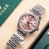 ROLEX DATEJUST 278384RBR PINK DIAL MOISSANITE DIAMOND BEZEL 31MM
