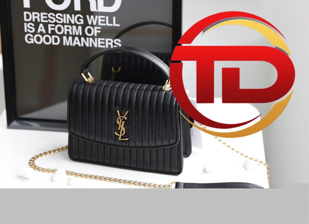 TÚI XÁCH YSL FLAPBAG HANDLE BAG SUPER DA ĐEN CAO CẤP