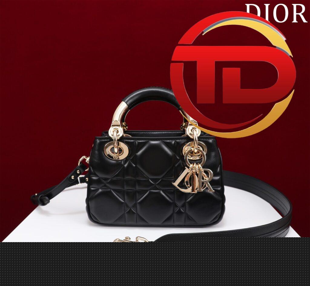 TÚI XÁCH LADY DIOR 95.22 DA MỊN SIÊU CẤP MÀU ĐEN