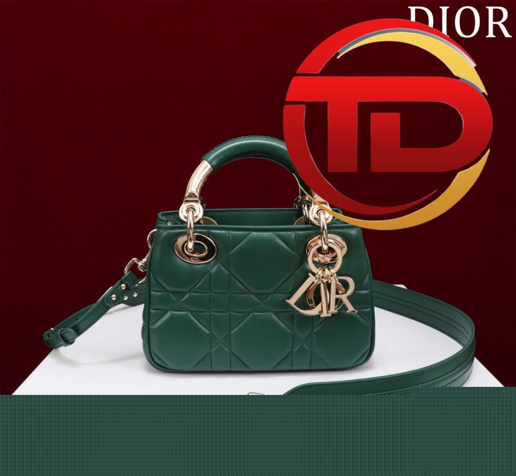 TÚI XÁCH LADY DIOR 95.22 DA MỊN SIÊU CẤP MÀU XANH RÊU