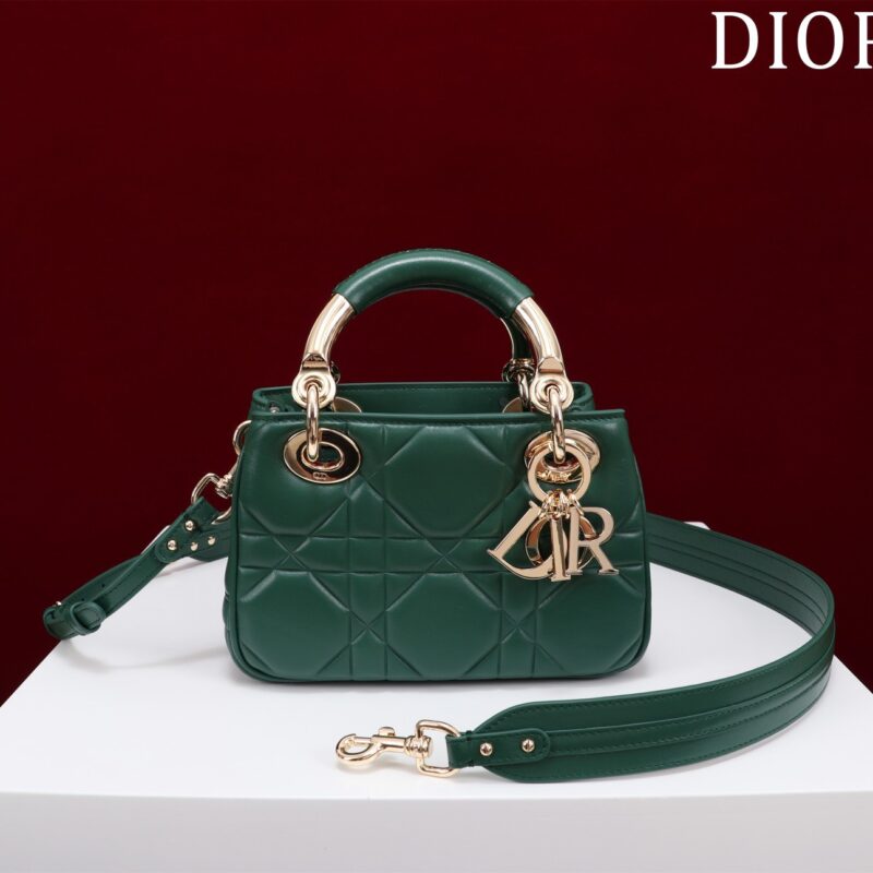 TÚI XÁCH LADY DIOR 95.22 DA MỊN SIÊU CẤP MÀU XANH RÊU