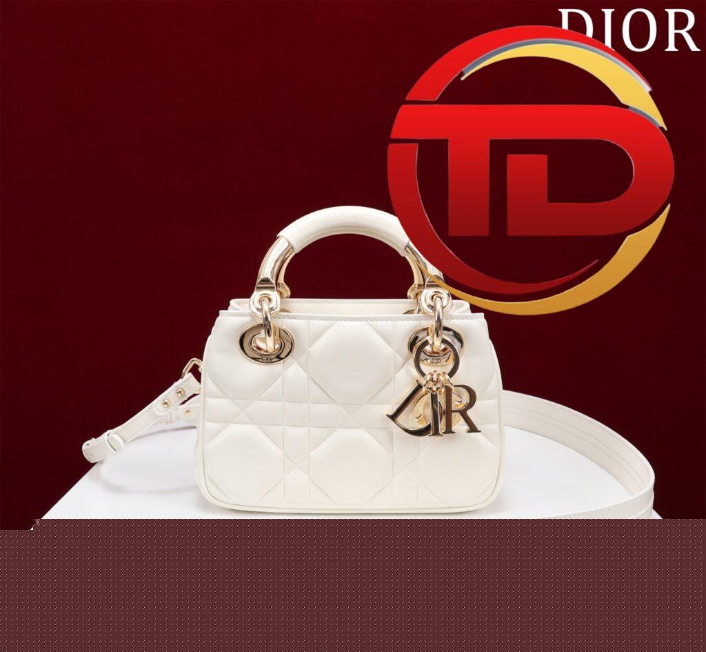 TÚI XÁCH LADY DIOR 95.22 DA MỊN SIÊU CẤP MÀU TRẮNG