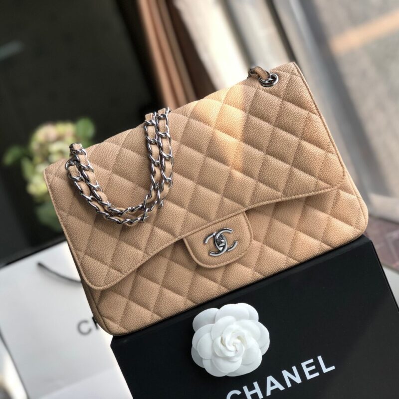 TÚI XÁCH CHANEL CLASSIC DOUBLE FLAP BAG JUMBO SIÊU CẤP MÀU NÂU