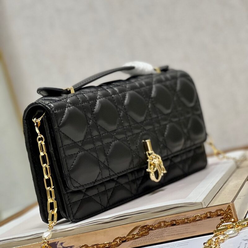 TÚI DIOR MISS DIOR MINI BAG BLACK CANNAGE LAMBSKIN SIÊU CẤP
