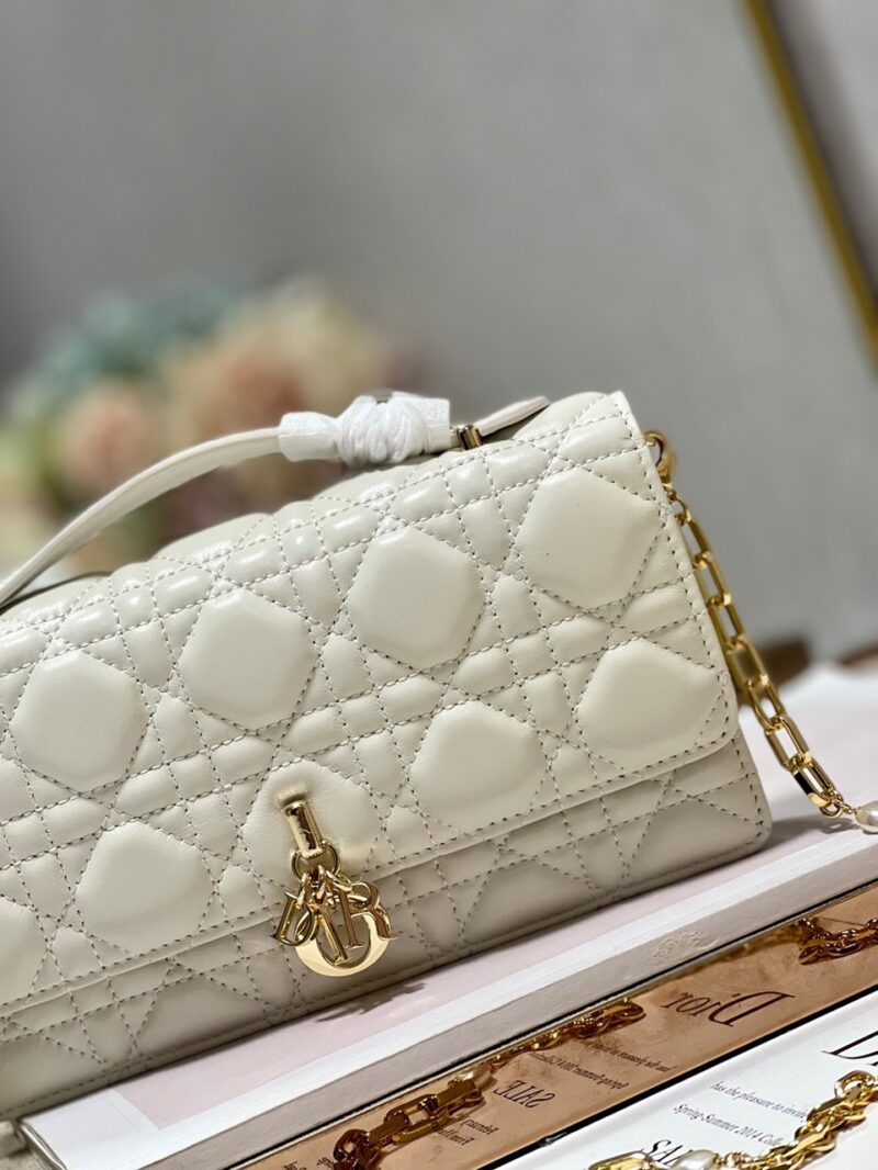 TÚI DIOR MISS DIOR MINI BAG WHITE CANNAGE LAMBSKIN SIÊU CẤP