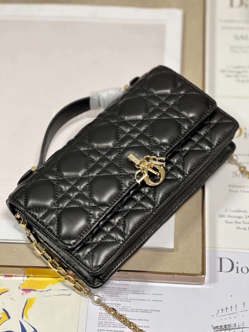 TÚI DIOR MISS DIOR MINI BAG BLACK CANNAGE LAMBSKIN SIÊU CẤP