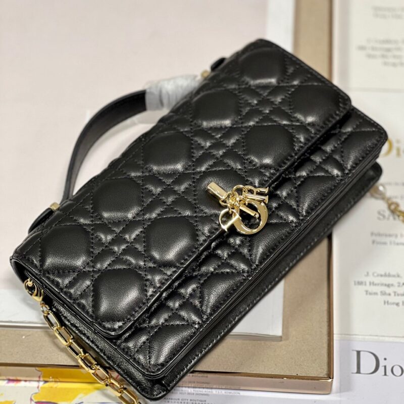 TÚI DIOR MISS DIOR MINI BAG BLACK CANNAGE LAMBSKIN SIÊU CẤP