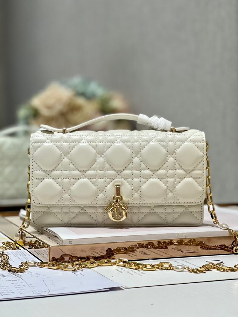 TÚI DIOR MISS DIOR MINI BAG WHITE CANNAGE LAMBSKIN SIÊU CẤP