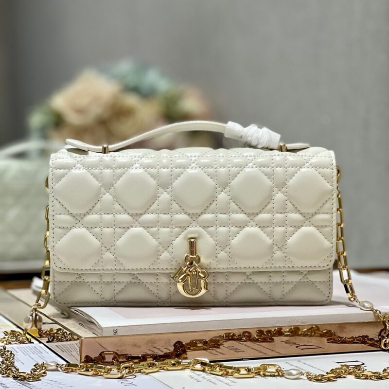 TÚI DIOR MISS DIOR MINI BAG WHITE CANNAGE LAMBSKIN SIÊU CẤP