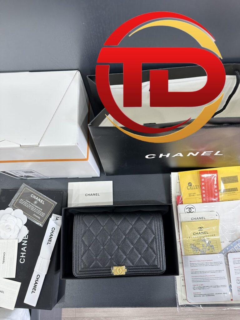 TÚI CHANEL BOY WOC WALLET ON CHAIN BLACK SIÊU CẤP